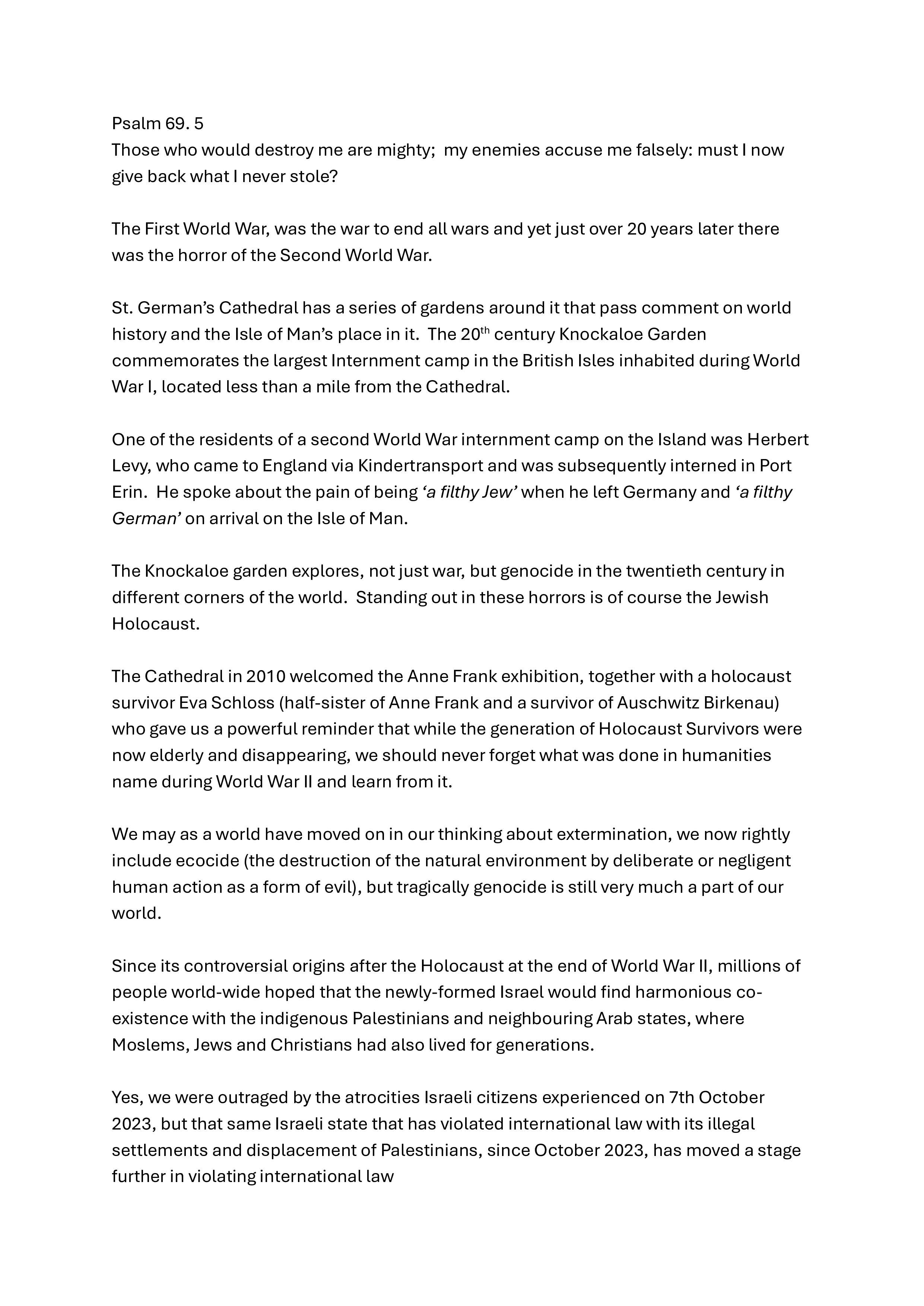Article from The Very Revd Nigel Godfrey - Dean of the Cathedral Parish